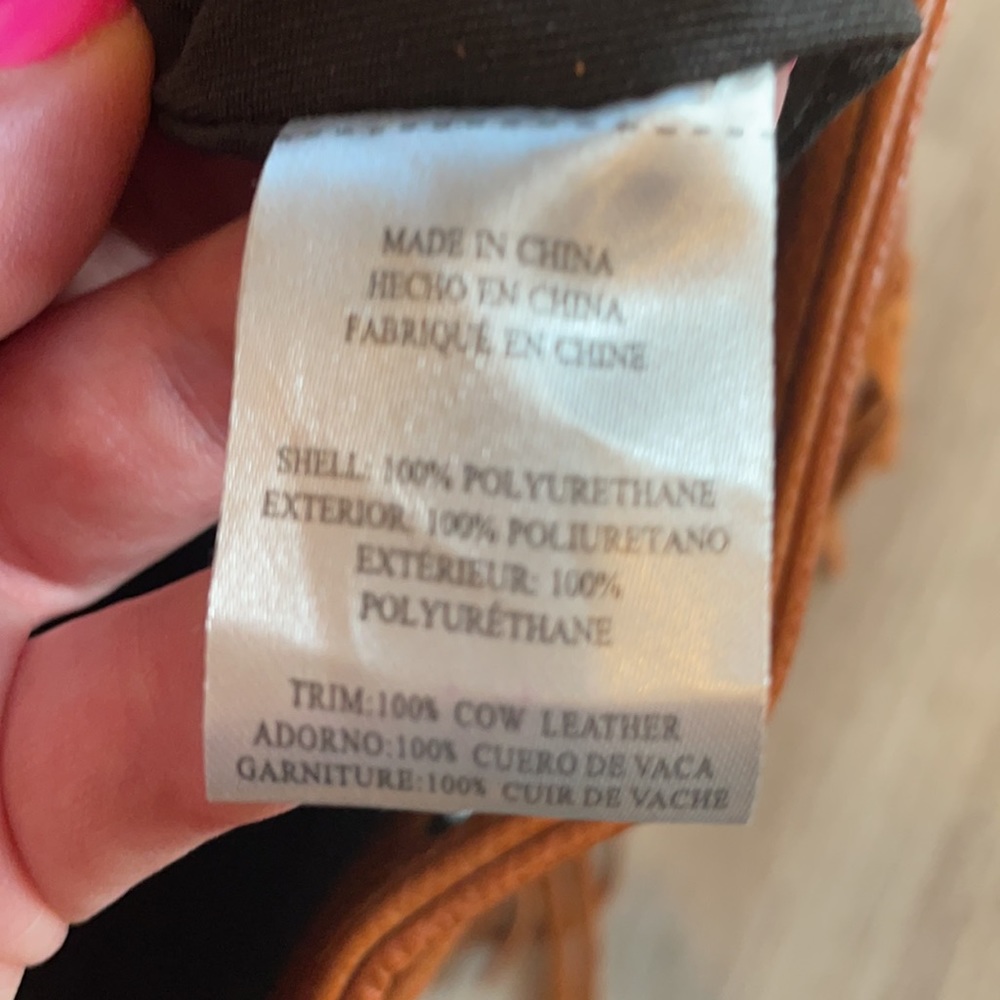 Cognac fringe shoulder bag- NWOT - Picture 5 of 5